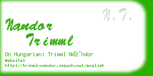 nandor trimml business card